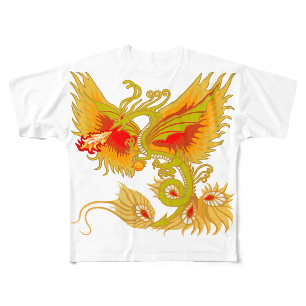 SEA's SHOPのドラゴンフェニックス All-Over Print T-Shirt