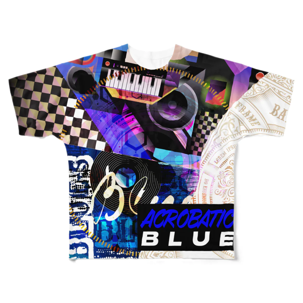 Kenny GoodsのAcrobatic Blue フルグラフィックTシャツ
