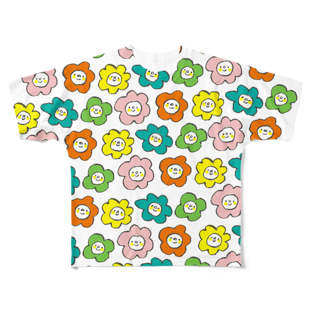 ゴキゲンサンショップのカラフルお花さん All-Over Print T-Shirt