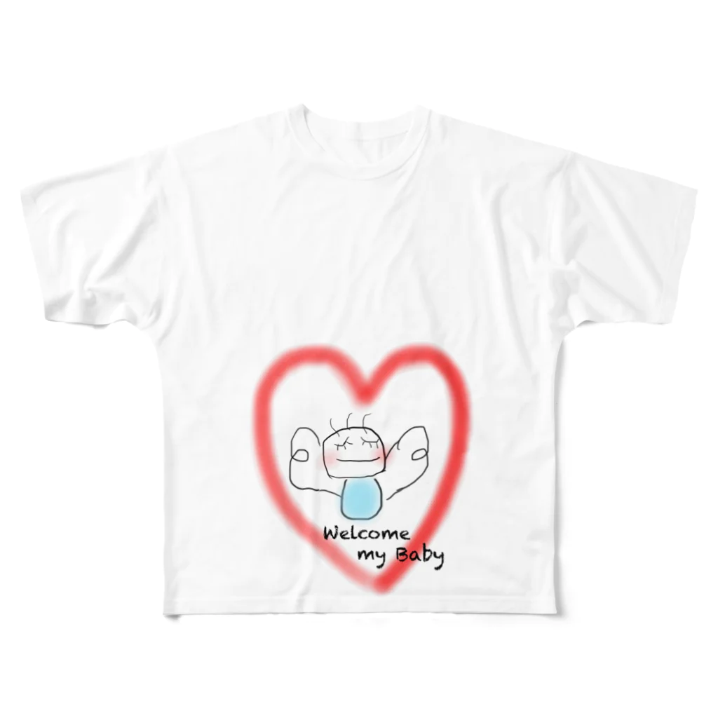 Nonneのマタニティ　Baby フルグラフィックTシャツ