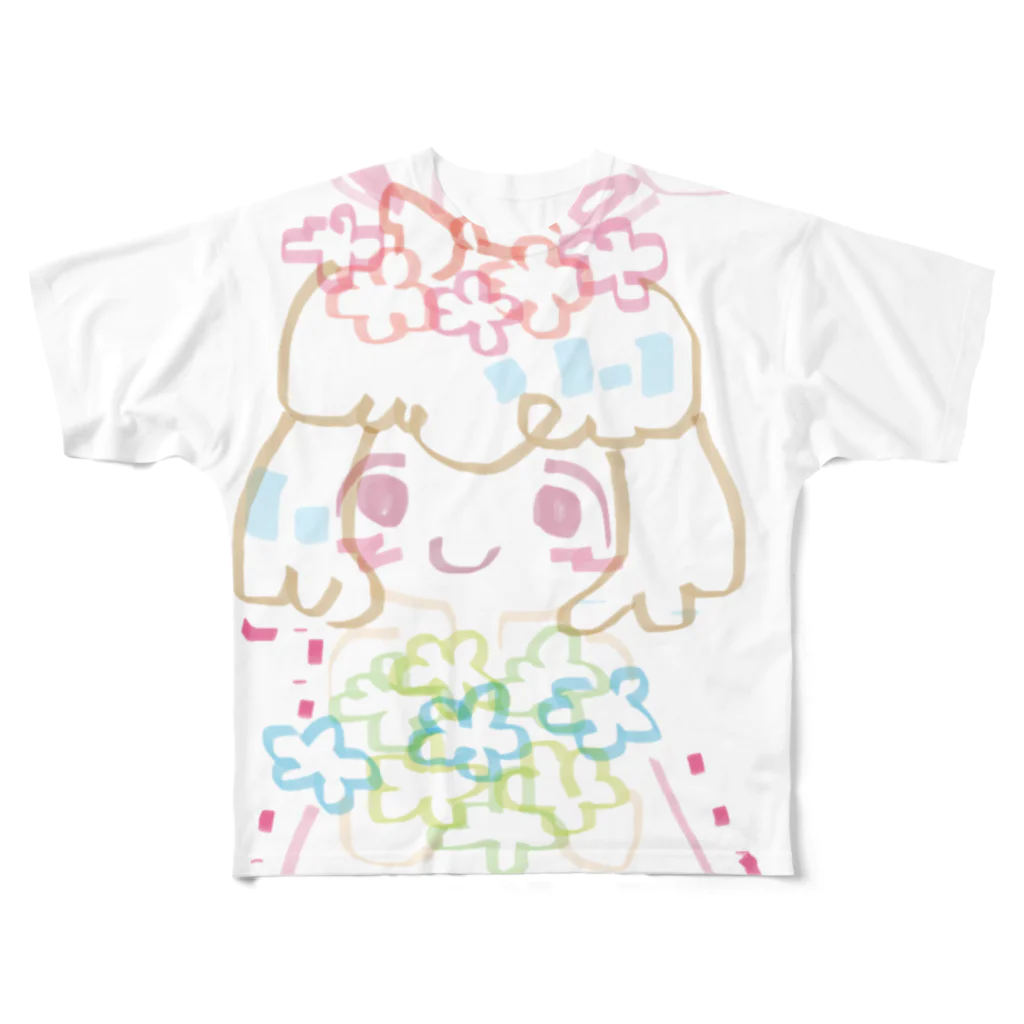 ひなた@可愛い補給のうさぎ畑の女の子 フルグラフィックTシャツ