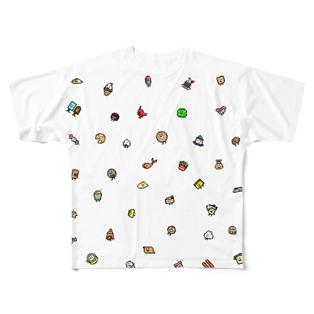 【ドット絵】ネコブレ商店のたべっこピクセル チラバリウス All-Over Print T-Shirt