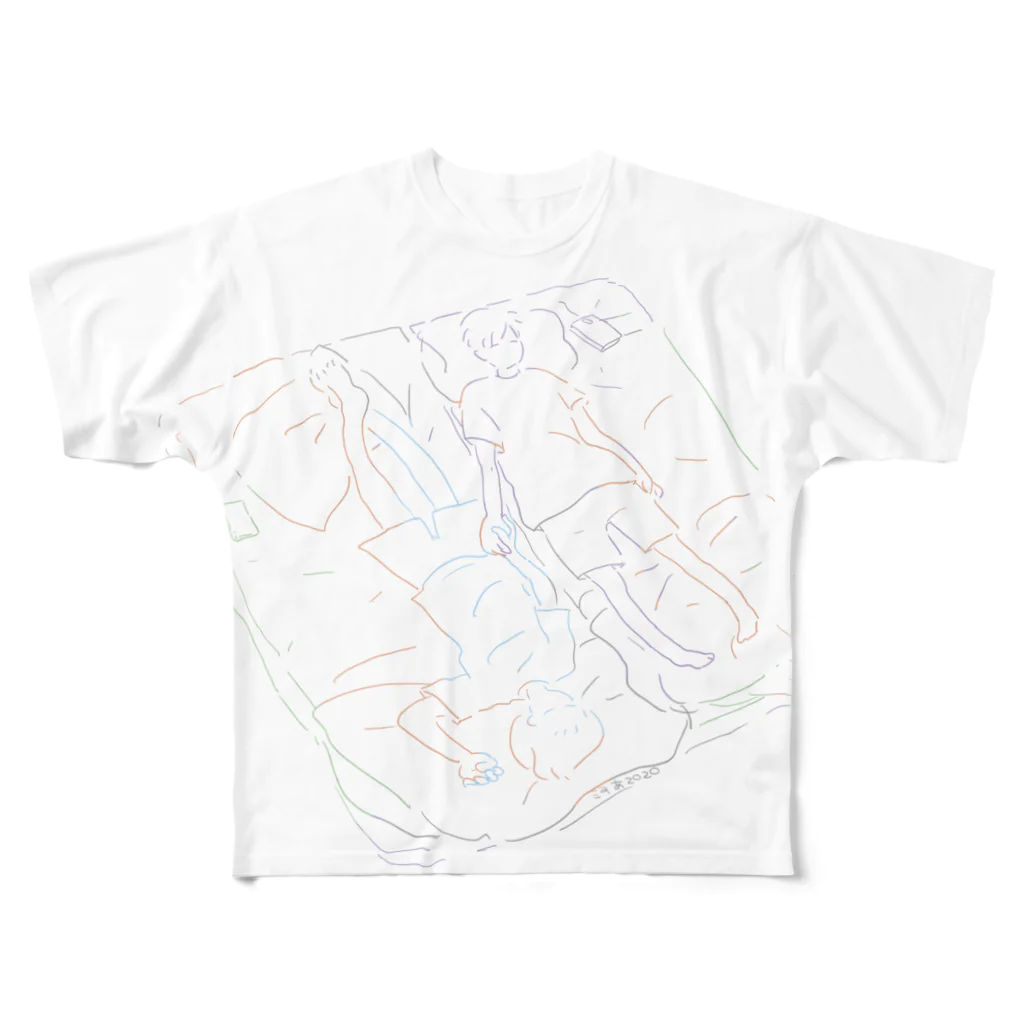 河あショップの架空（ロゴなし） All-Over Print T-Shirt