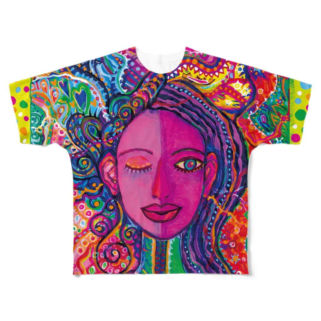花と女性のイラストレーションのSummer is Coming All-Over Print T-Shirt