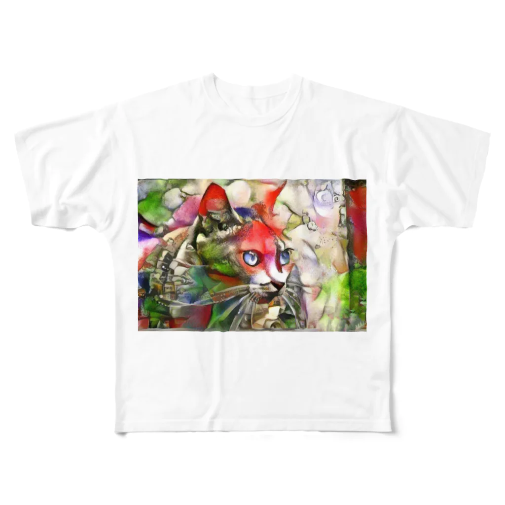 yoshica's design caféのねこ(夢) フルグラフィックTシャツ