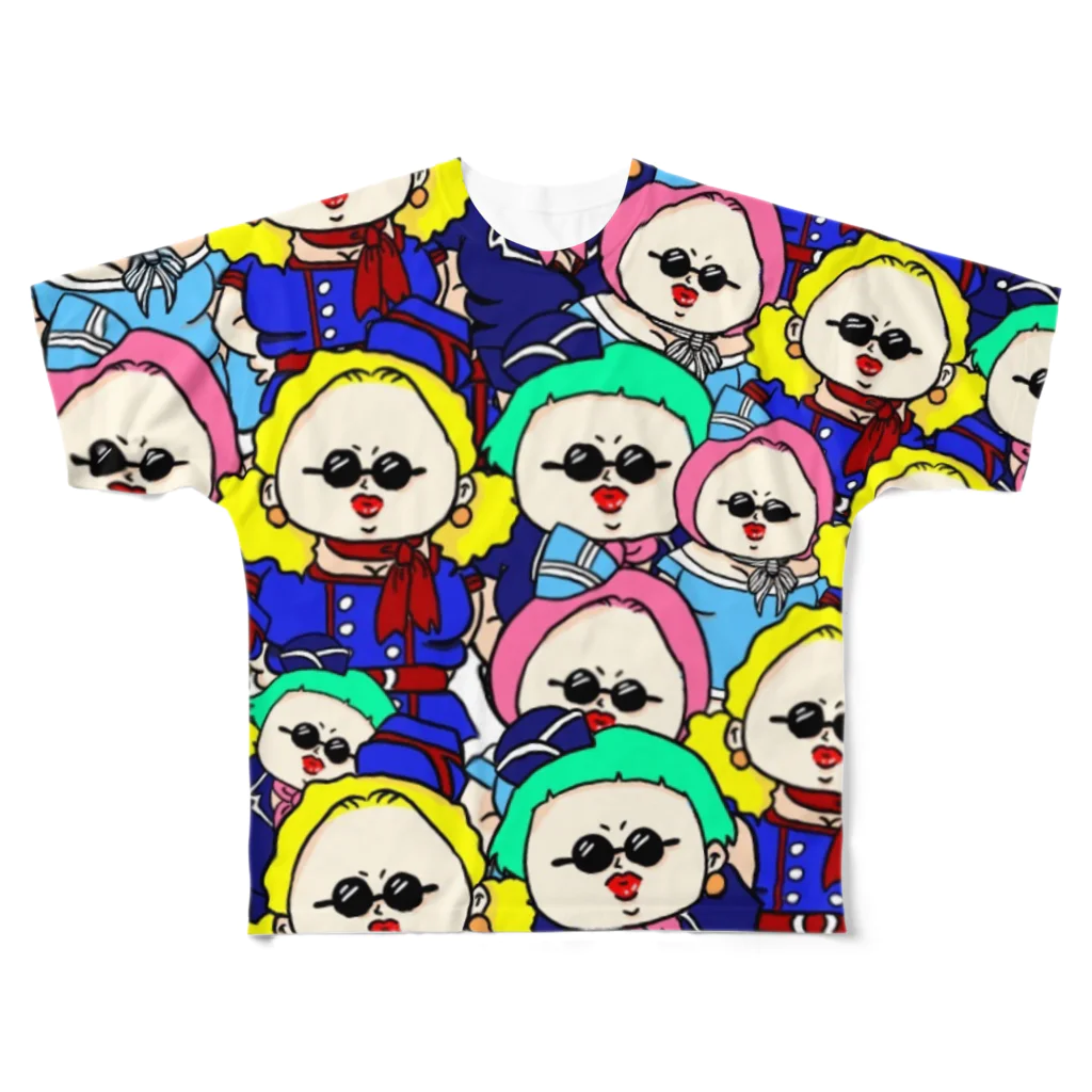 DOSUKOI GIRL‘SのDOSUKOI  GIRL‘S スチュワーデスフルver. All-Over Print T-Shirt