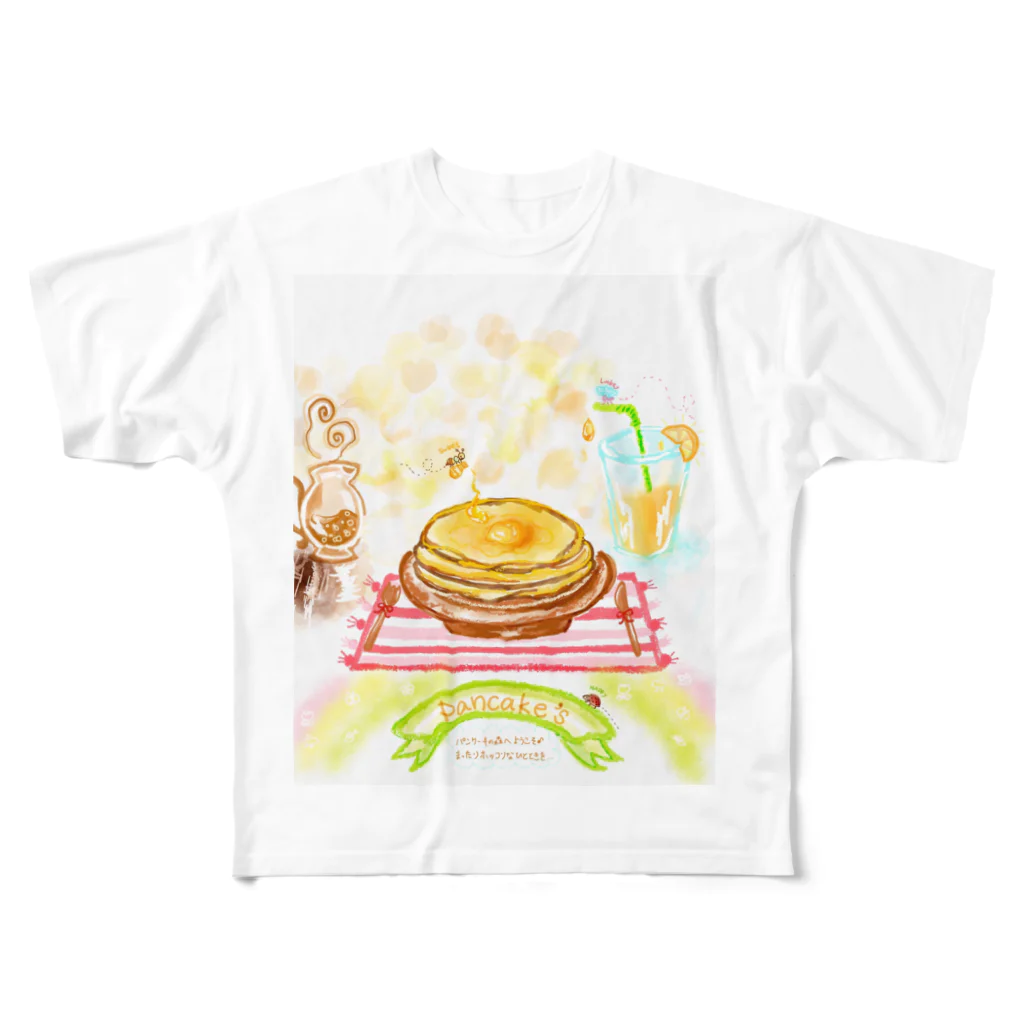 tae＊teaのふわふわパンケーキ フルグラフィックTシャツ