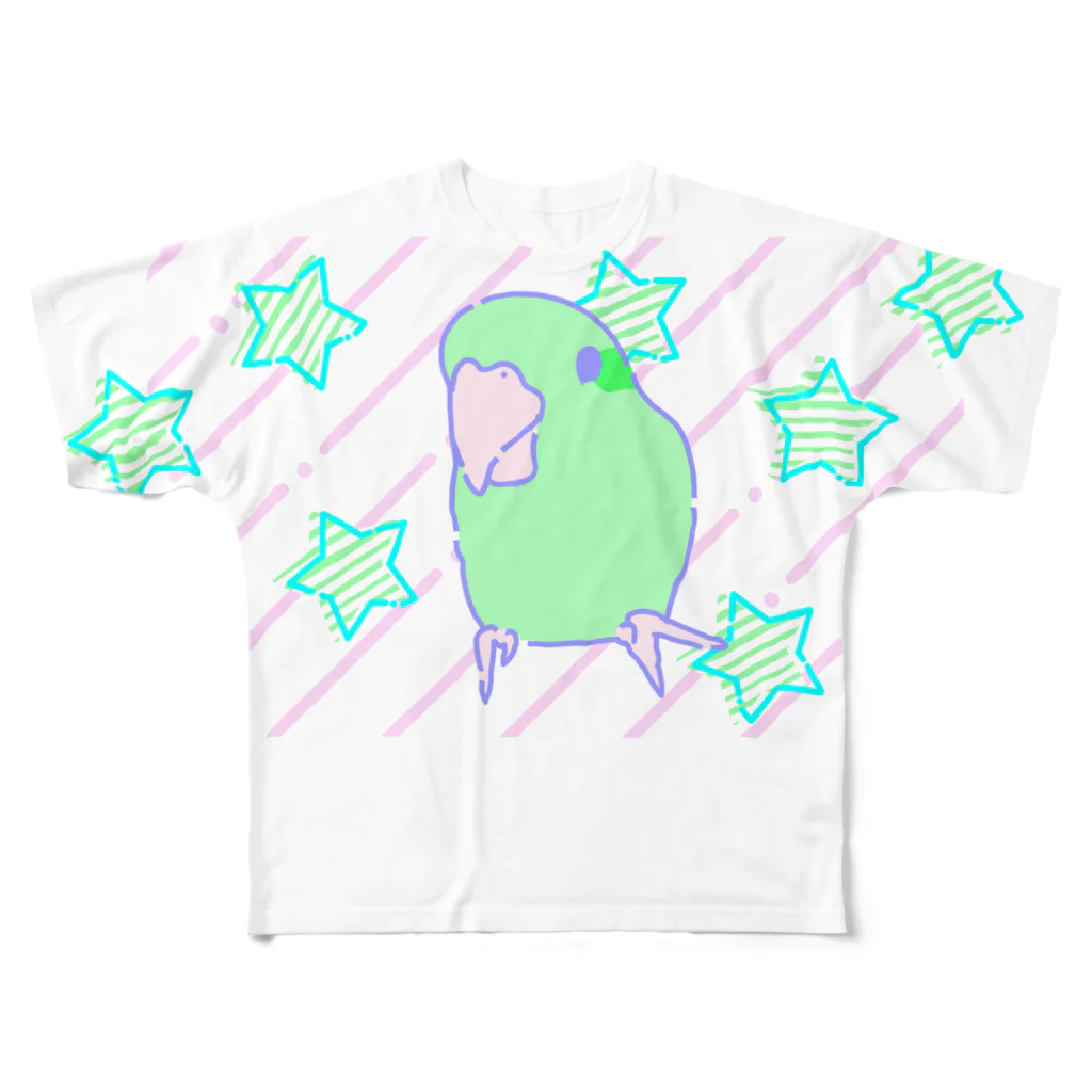 インコデザインのマメルリハ All-Over Print T-Shirt