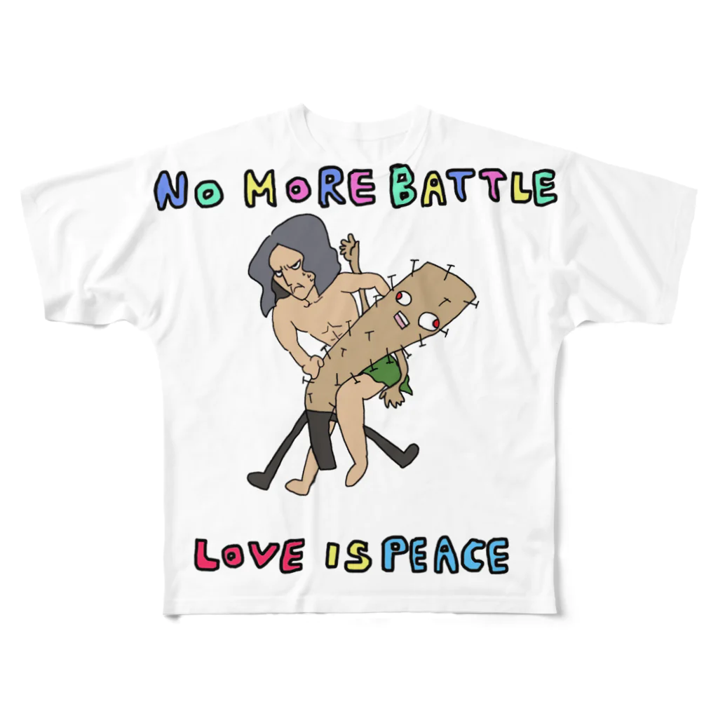 スタジオNGC　オフィシャルショップの野水伊織 作『LOVE IS PEACE』 All-Over Print T-Shirt