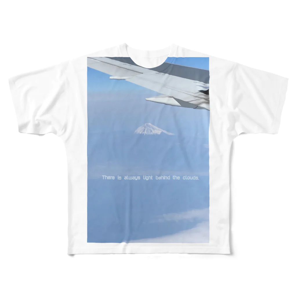 Valleyの飛行機と富士山 フルグラフィックTシャツ