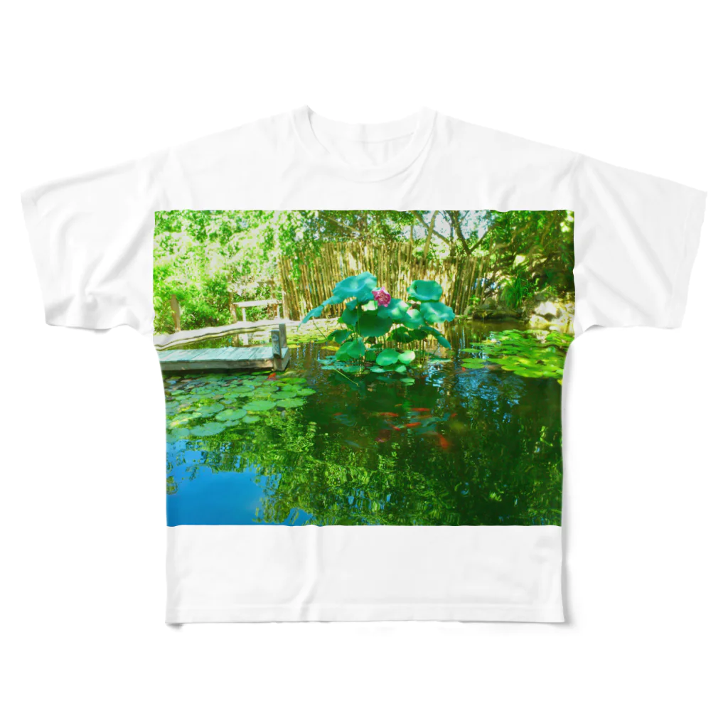 kinseisekiのベトナム緑の楽園-睡蓮- フルグラフィックTシャツ