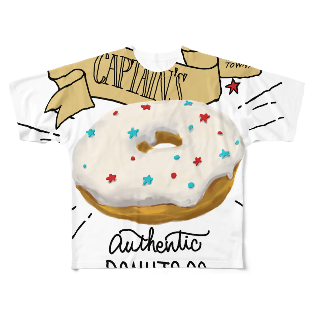 板チョコ屋のCAPTAIN'S DONUTS All-Over Print T-Shirt