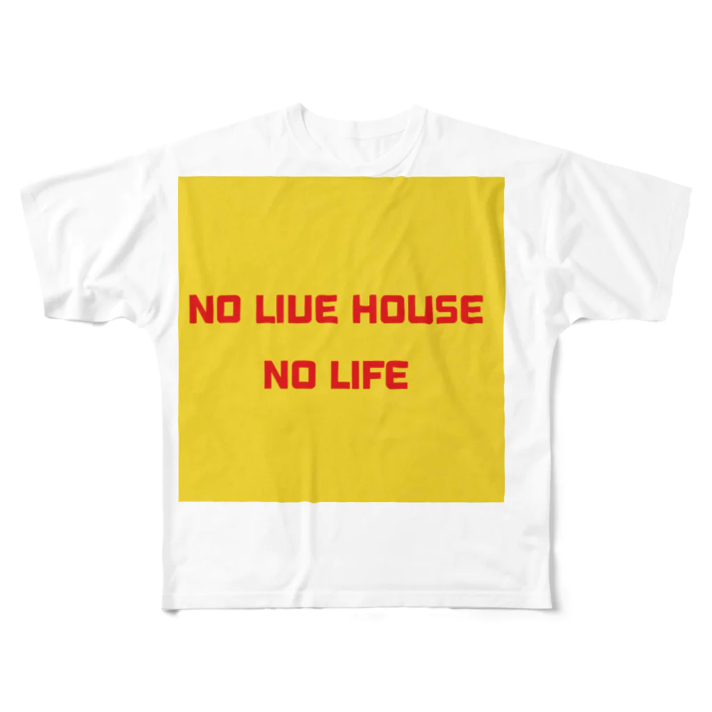 mizutomiのNO LIVE HOUSE NO LIFE フルグラフィックTシャツ