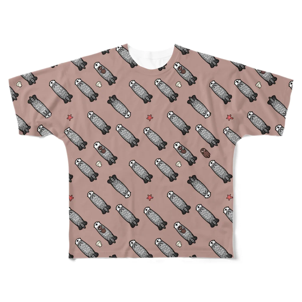 へきらっこのラッコがいっぱい All-Over Print T-Shirt