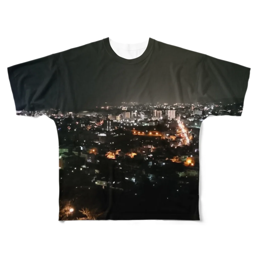 でおきしりぼ子の実験室のNight Scape All-Over Print T-Shirt