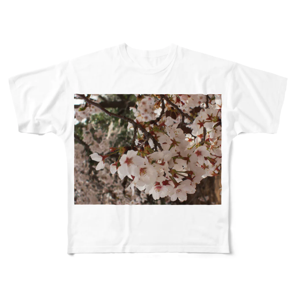 hiroki-naraの桜　サクラ　cherry blossom DATA_P_152　春　spring All-Over Print T-Shirt