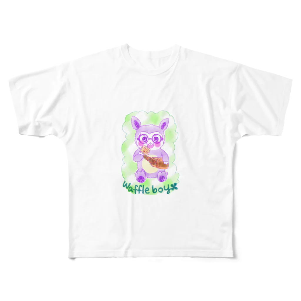 waffleboyのワッフルボーイ フルグラフィックTシャツ
