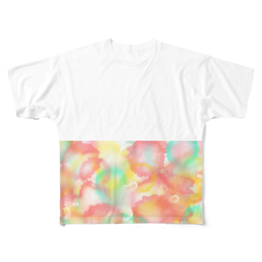 せきね まりののぽやぽや虹色🌈 フルグラフィックTシャツ