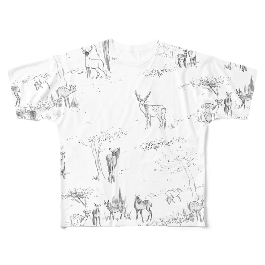 KAERUCAFE SHOPの子鹿 All-Over Print T-Shirt