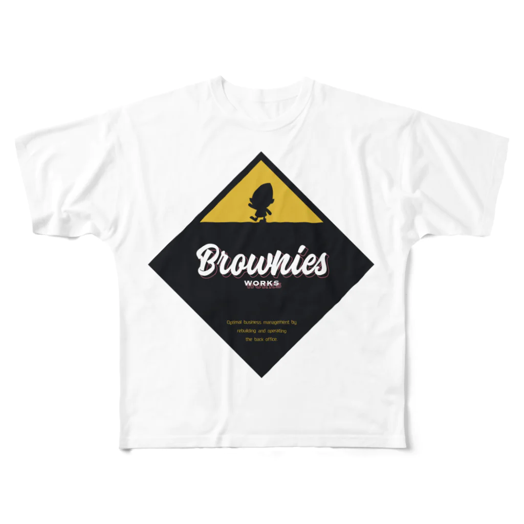 Brownies Works ShopのBrownies Worksプレート All-Over Print T-Shirt