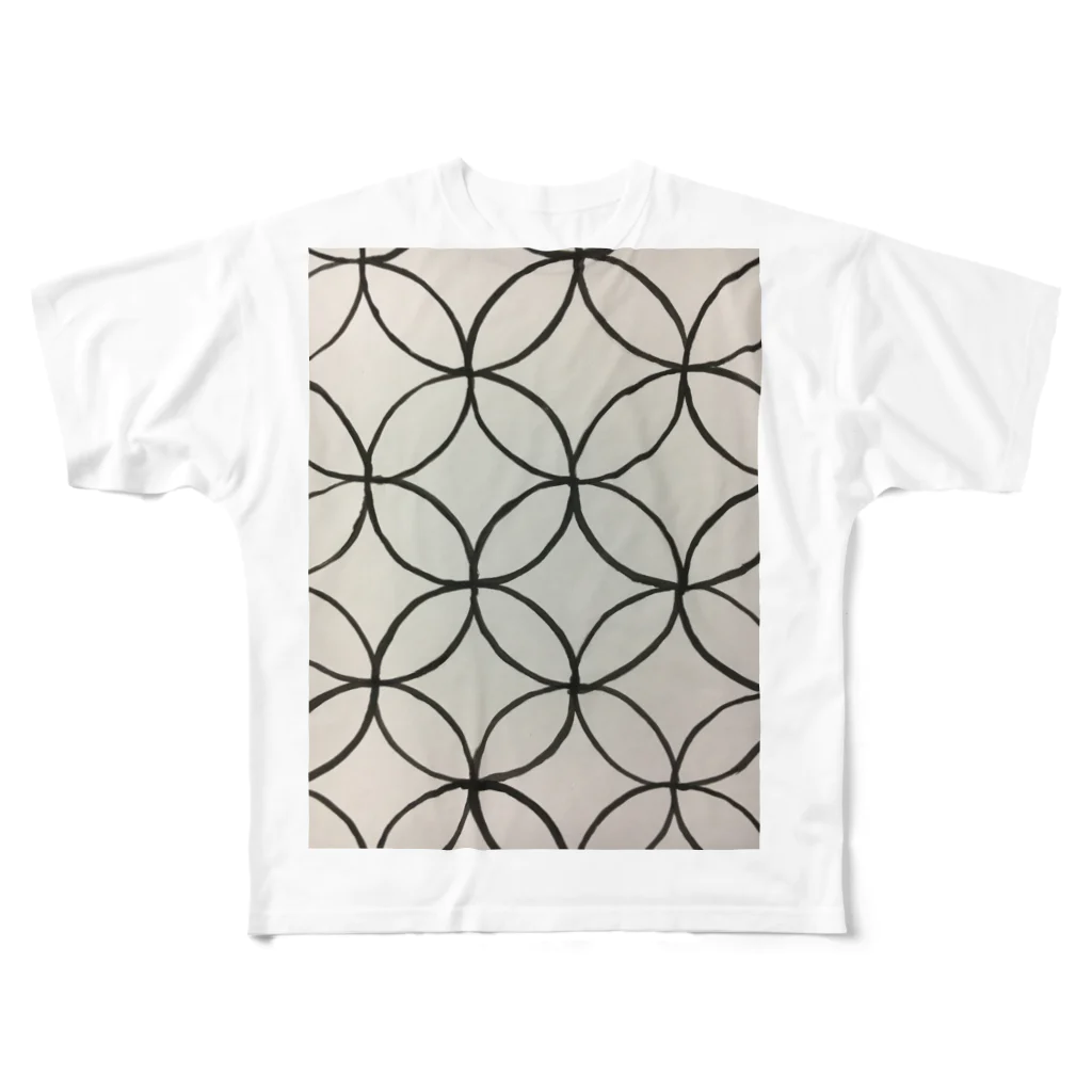 手描き屋の七宝　墨 All-Over Print T-Shirt