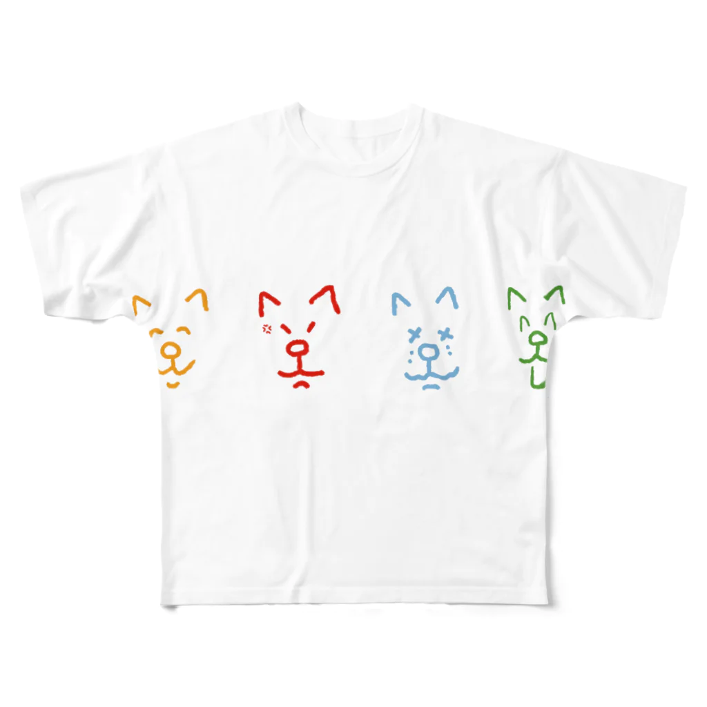 PaP➡︎Poco.a.Pocoのワンコの喜怒哀楽 フルグラフィックTシャツ