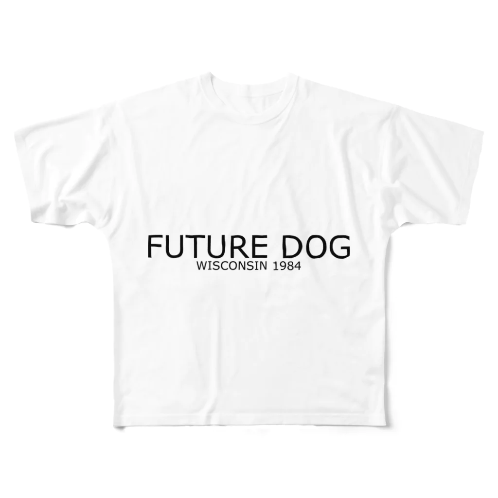 毎朝新聞販売店のFUTURE DOG 1984 in Wisconsin フルグラフィックTシャツ