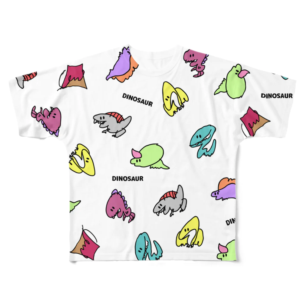 ac045🧠の恐竜00__gr フルグラフィックTシャツ