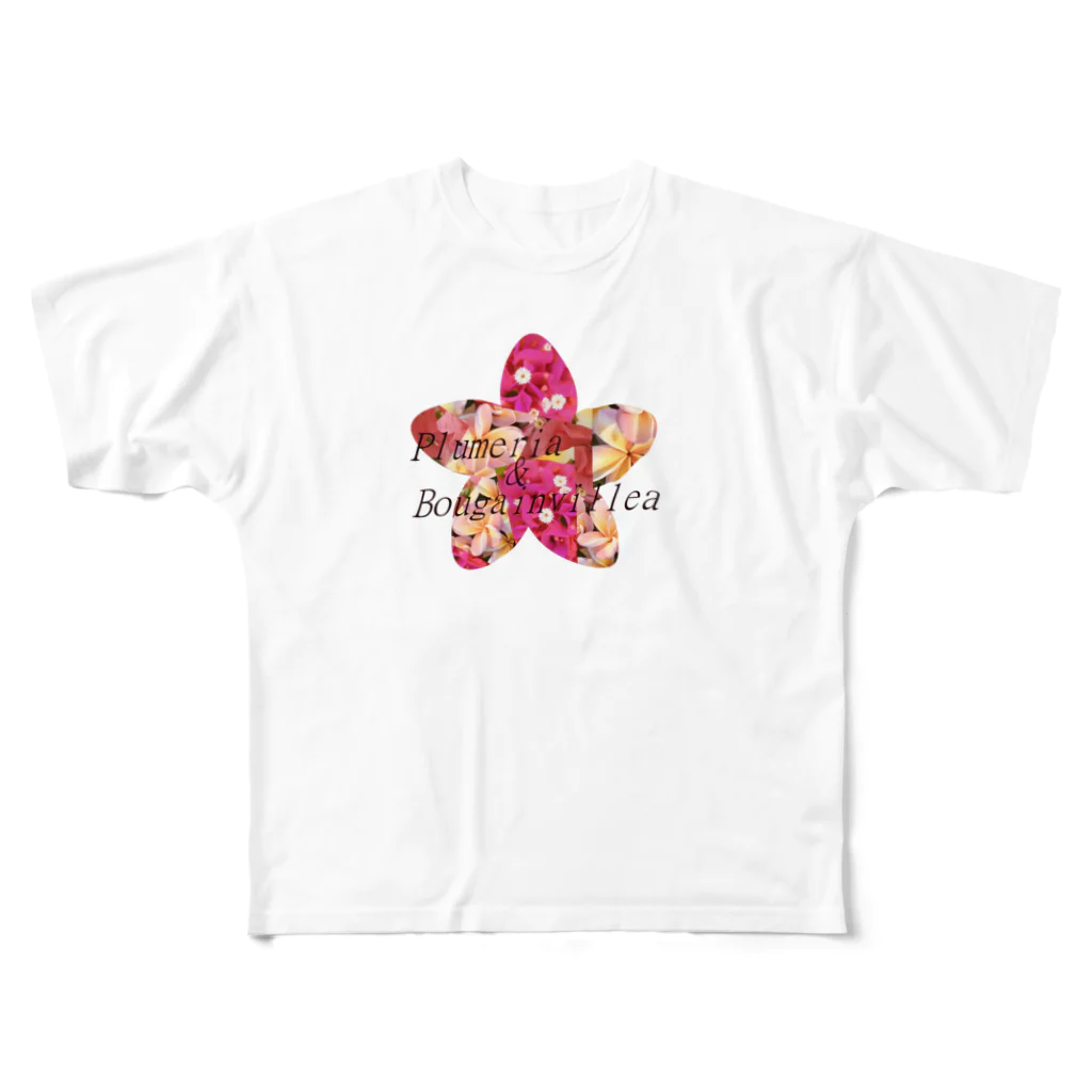 gradationの花 フルグラフィックTシャツ