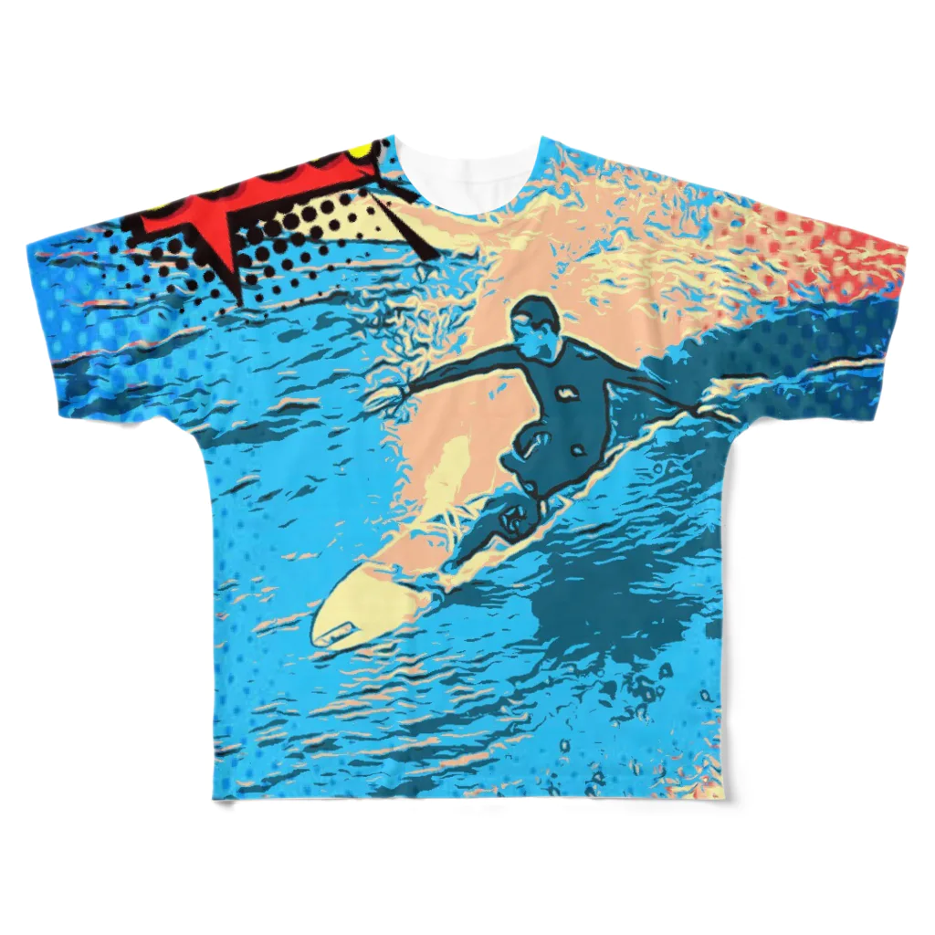 RaRaRa-Designのsurfing フルグラフィックTシャツ