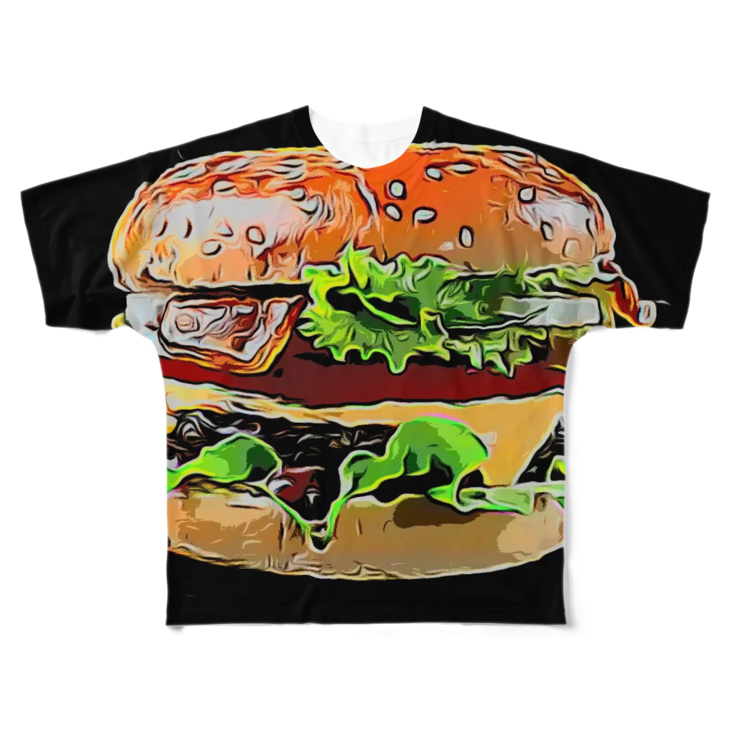 RaRaRa-Designのhamburger フルグラフィックTシャツ
