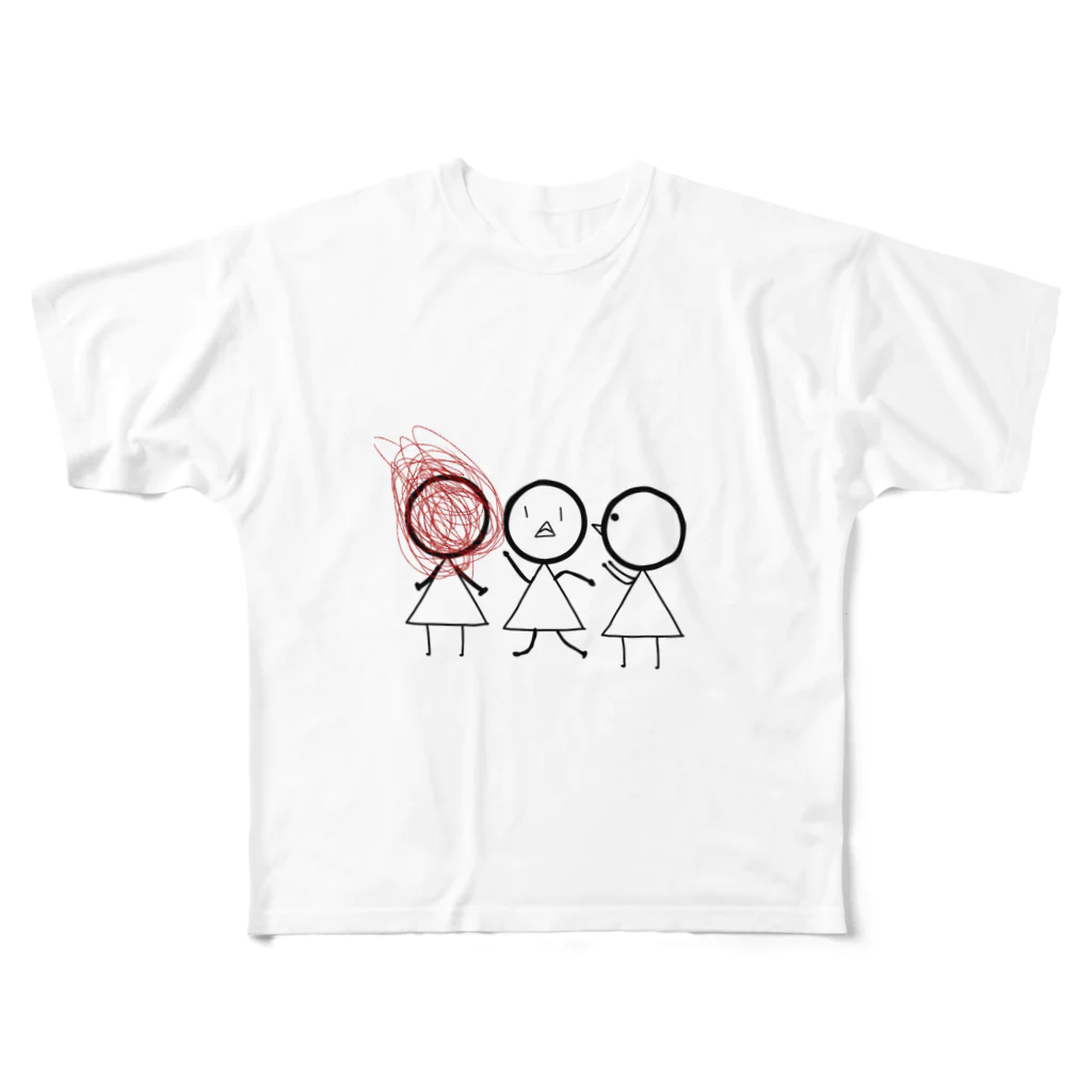 くまくまの3人組 フルグラフィックTシャツ