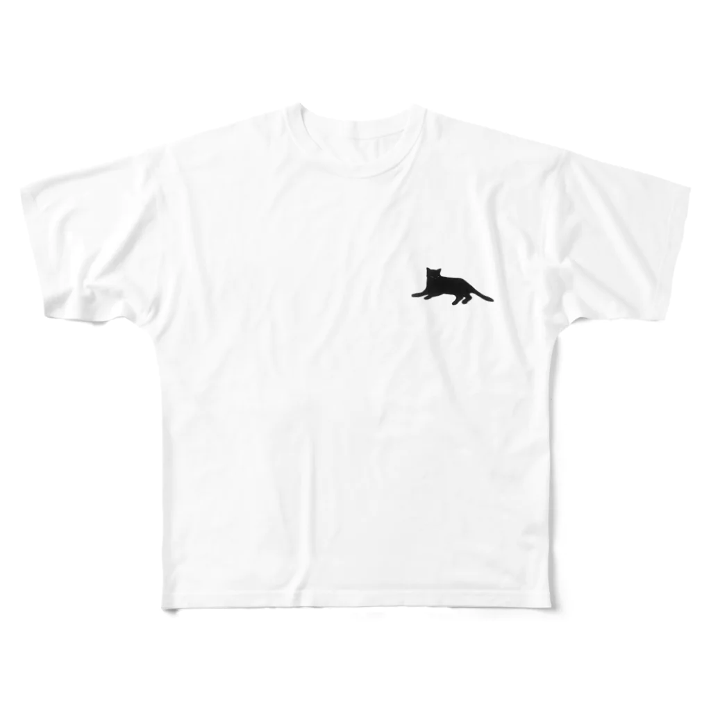 KIOの黒猫 フルグラフィックTシャツ