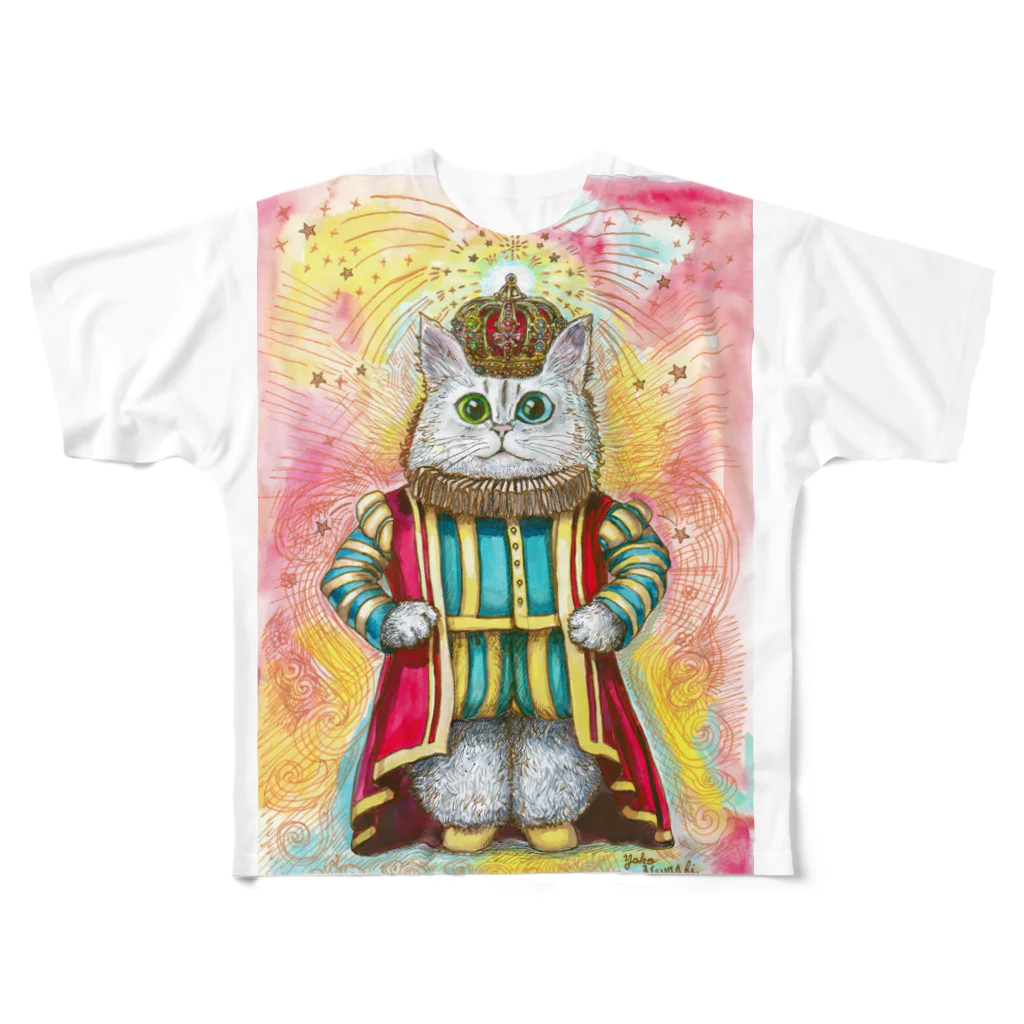 油絵描きの小物売り場のキングキャット（フルバージョン） フルグラフィックTシャツ