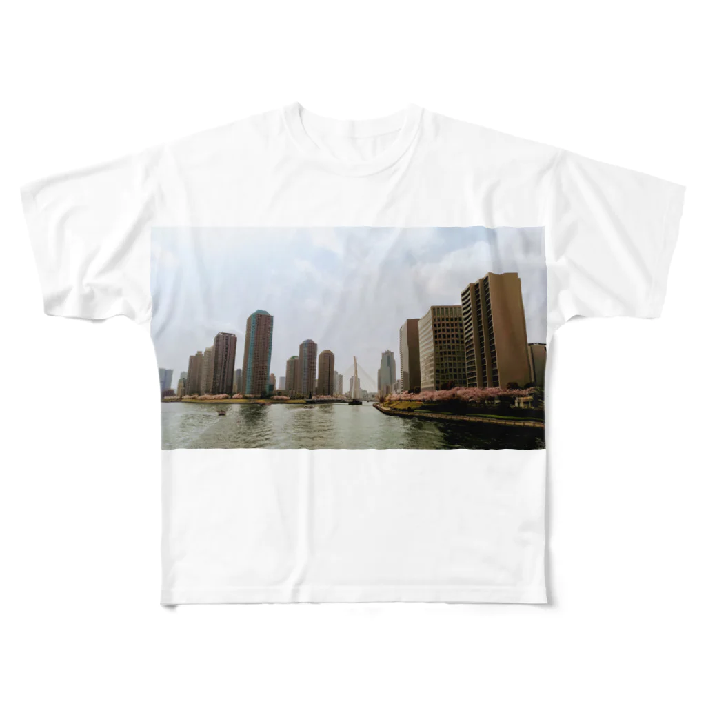 riesterdayの湾岸春景 フルグラフィックTシャツ
