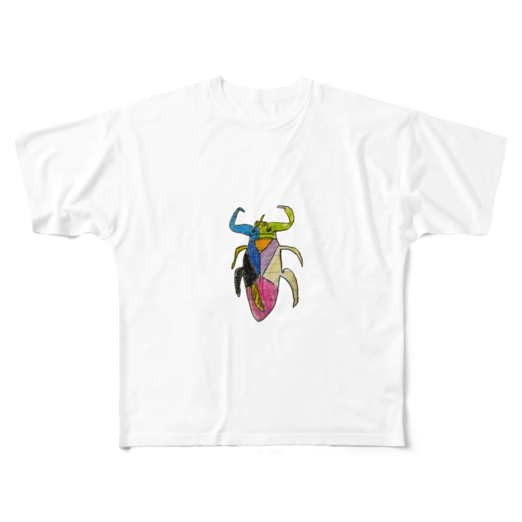 ムシロのカラフルタガメ君 All-Over Print T-Shirt