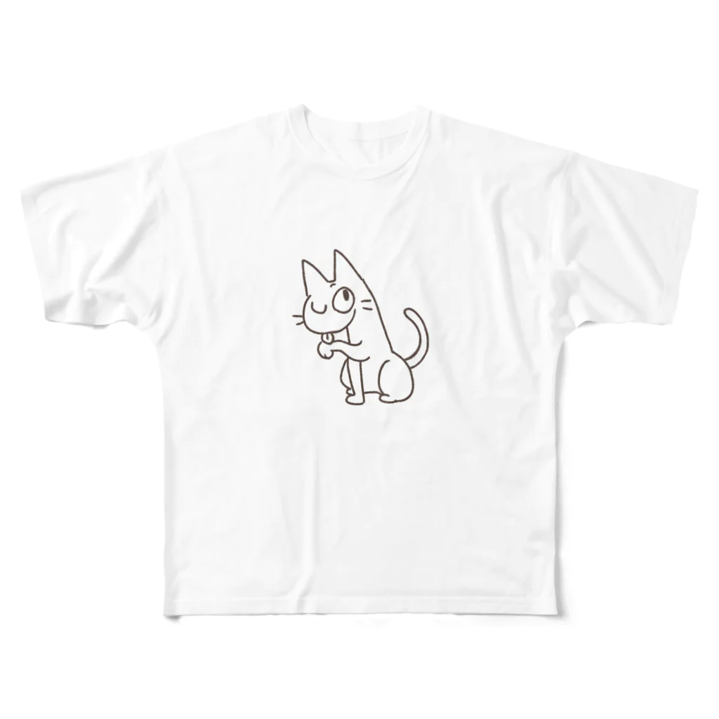 せきね まりのの人間をみまもるねこ(飼い主自慢 フルグラフィックTシャツ