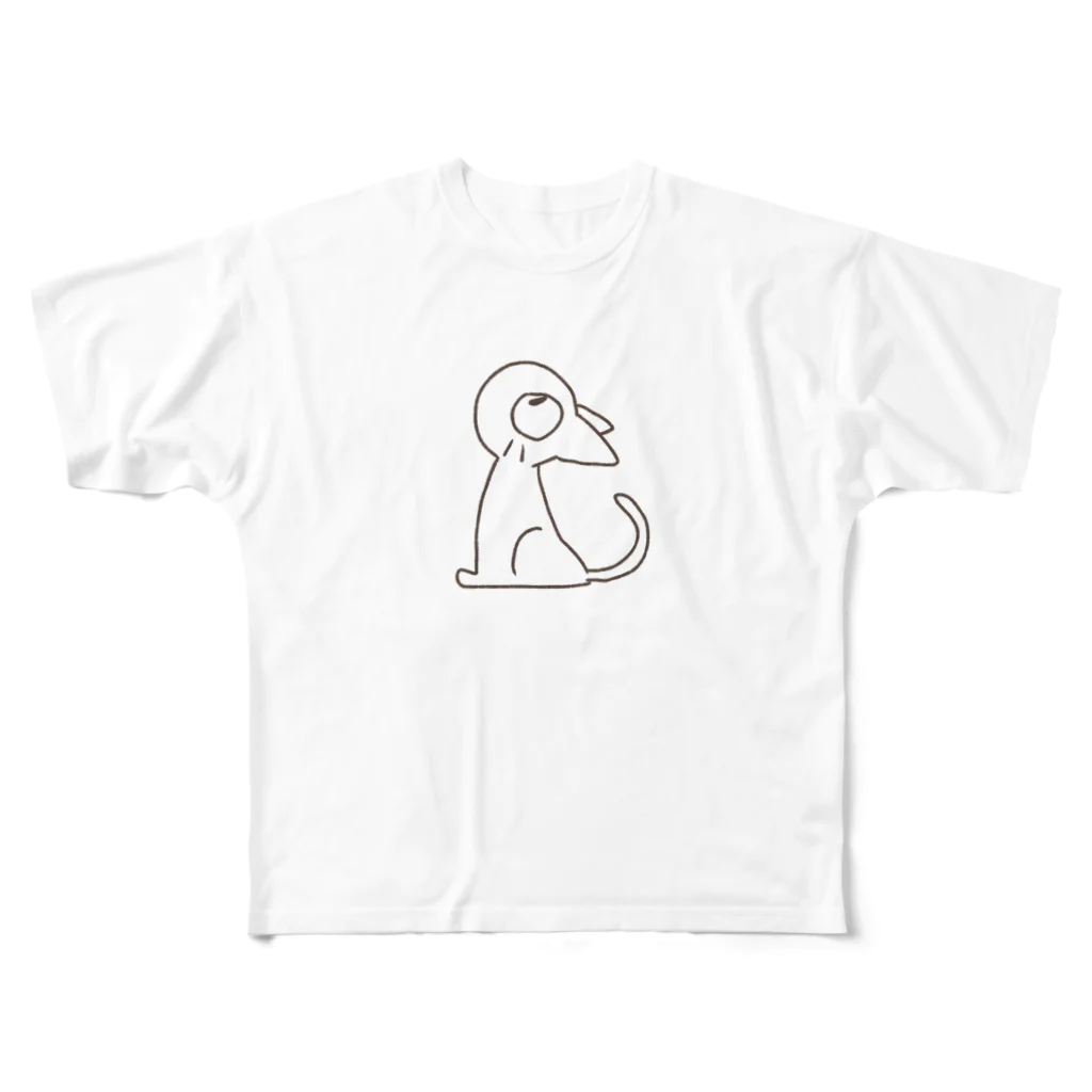 せきね まりのの人間をみまもるねこ(美味しいもの食べよう フルグラフィックTシャツ