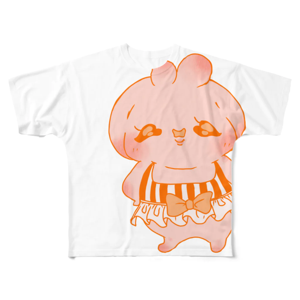 シソイロハのロップウサギちゃん フルグラフィックTシャツ