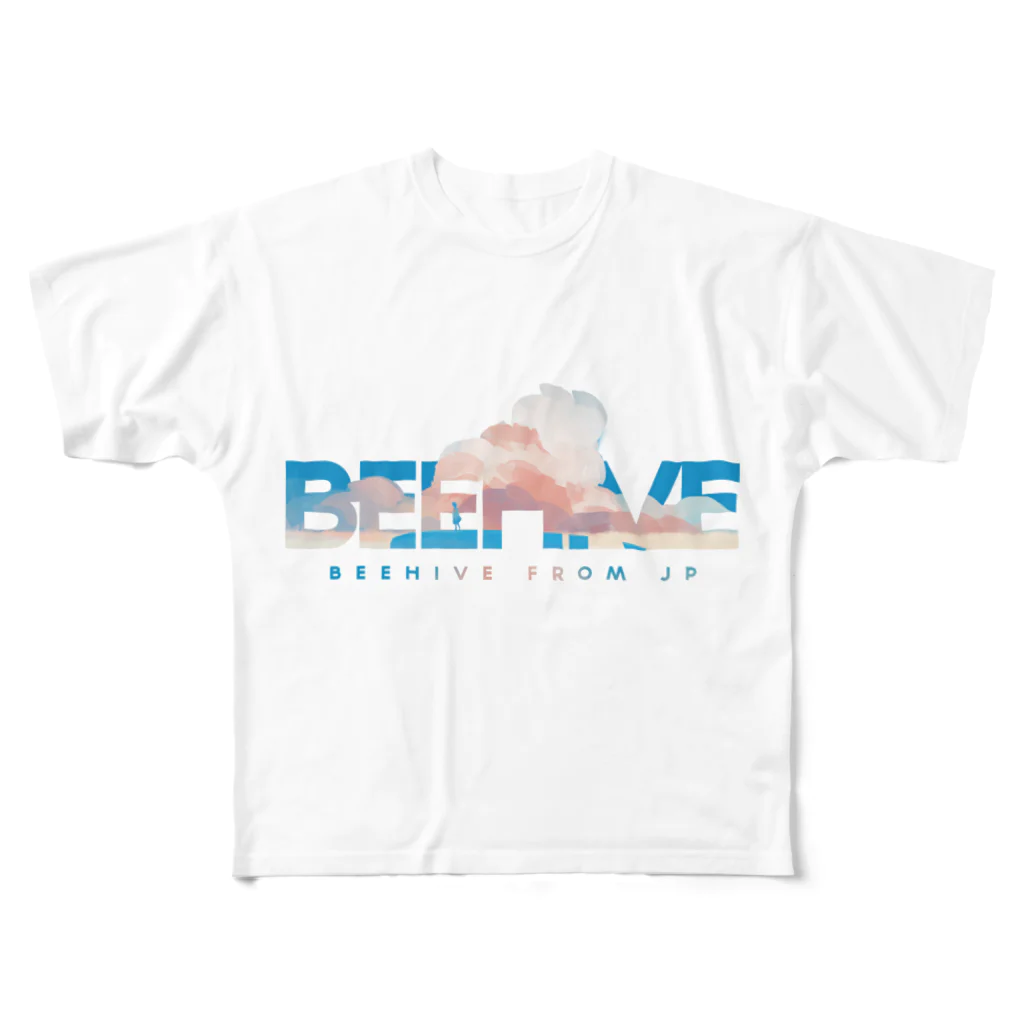 BEEHIVEのText -  青空 フルグラフィックTシャツ