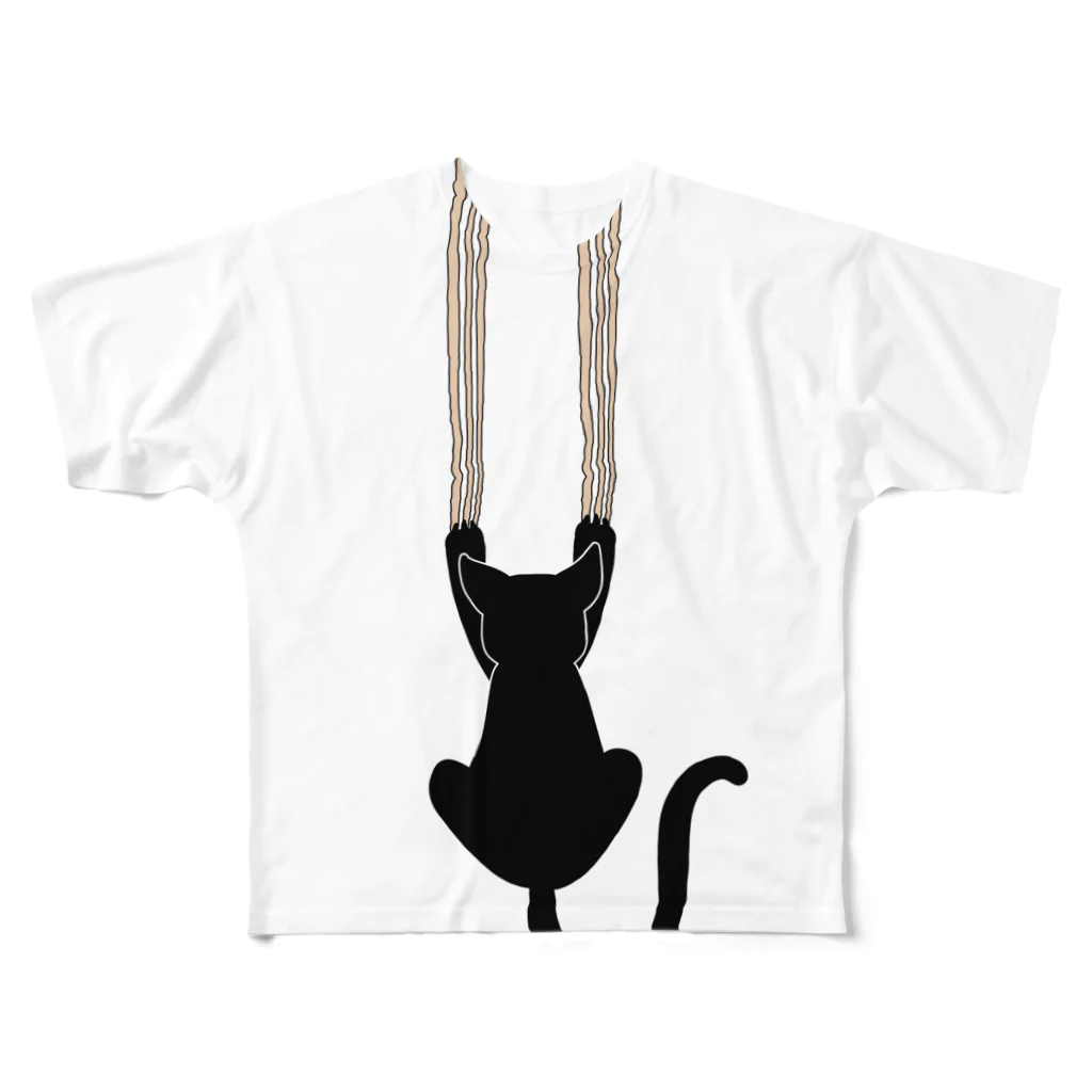 Jackpot-Artsの猫の爪とぎに敗北した服 フルグラフィックTシャツ