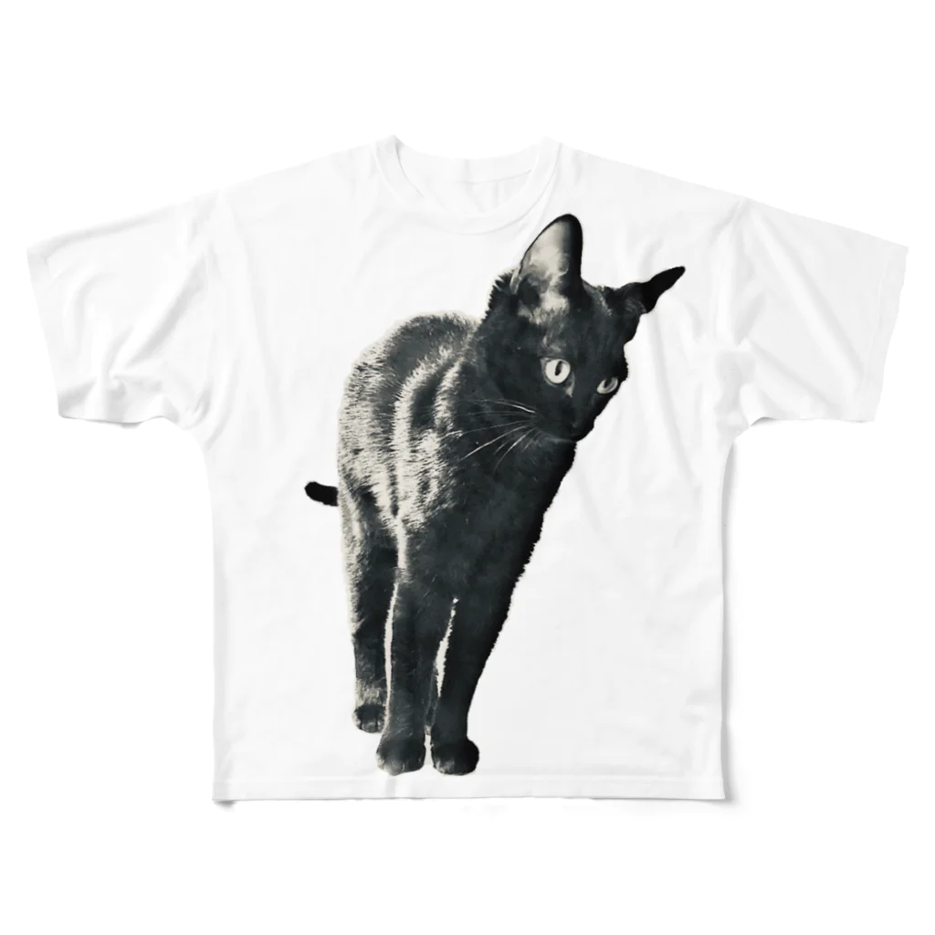 ネロヂカラのリアル黒猫1 All-Over Print T-Shirt