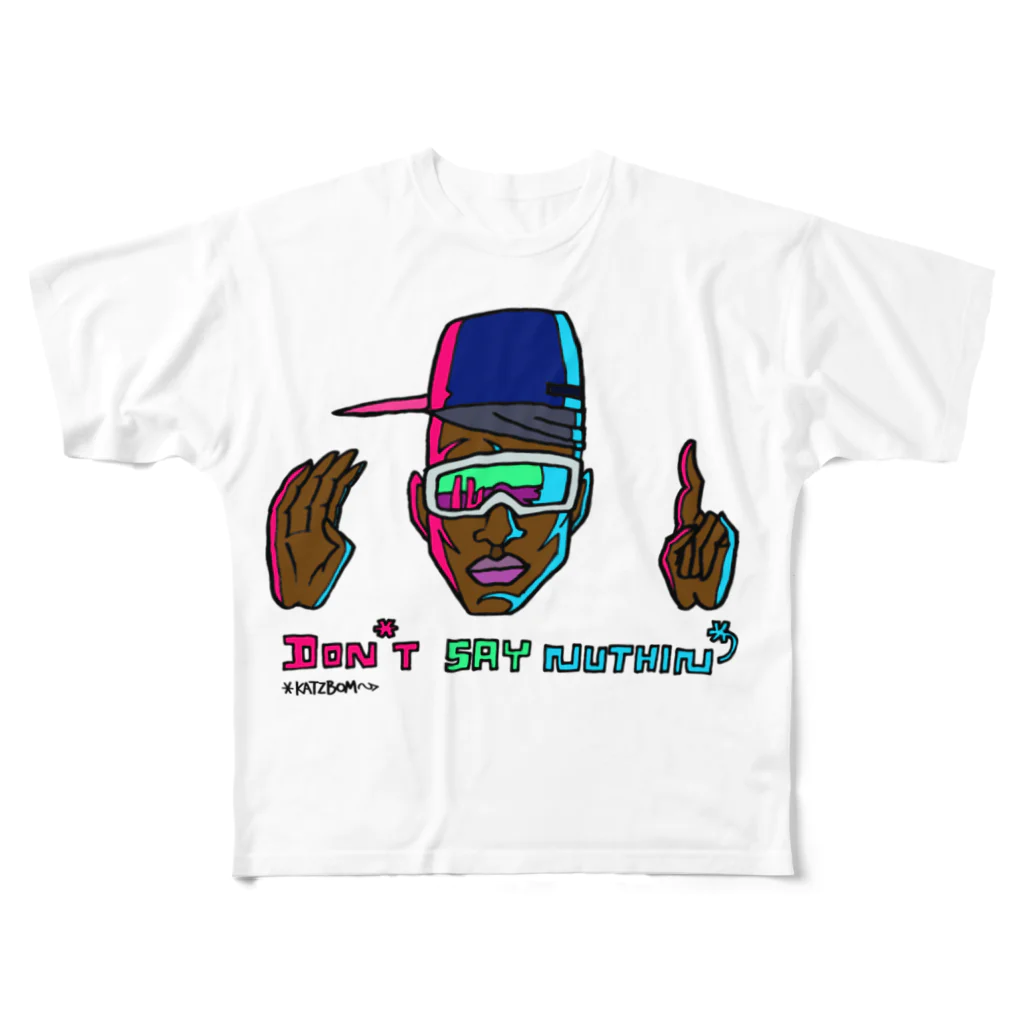 カツボン(KATZBOM)／漫画家ラッパーのDon't Say Nuthin'(ドンセイナッシン) All-Over Print T-Shirt