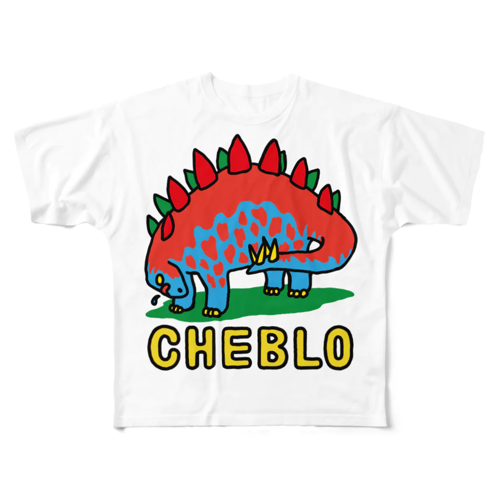 CHEBLOのザウリ　赤青 フルグラフィックTシャツ