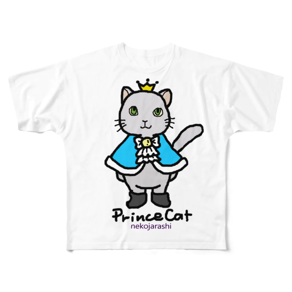 ゆきだるまころころのねこの王子様＊ブルー All-Over Print T-Shirt