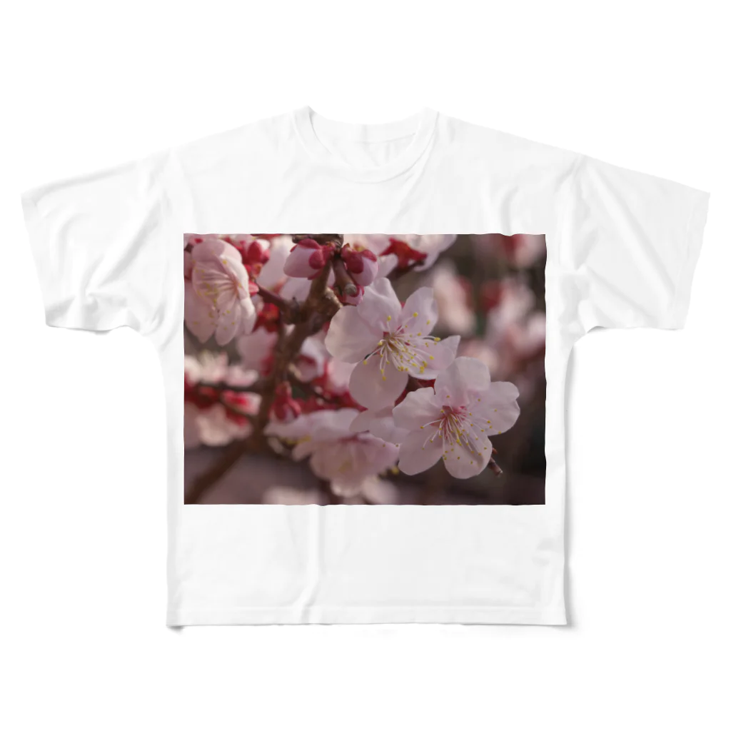 hiroki-naraの梅　ウメ　Japanese　apricot DATA_P_155　春　spring All-Over Print T-Shirt