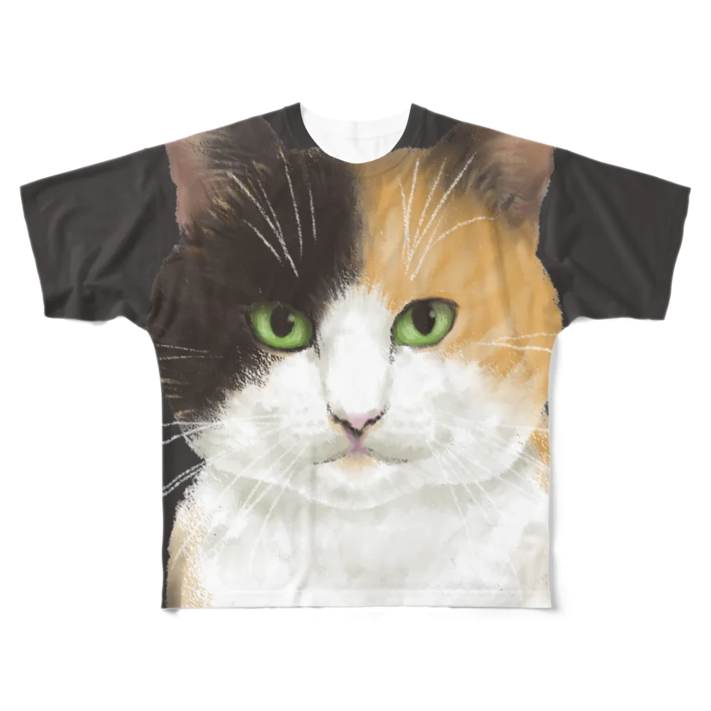 utanogoodsの圧の強い三毛猫 All-Over Print T-Shirt