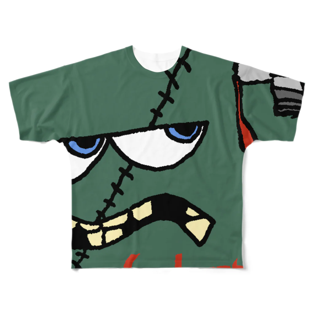 Taquality_designのFrankenstein フルグラフィックTシャツ