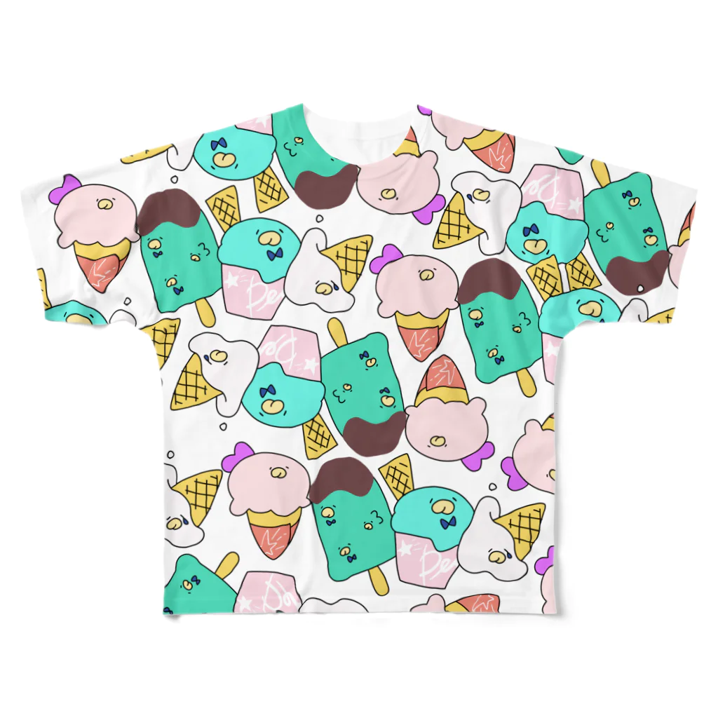 ほんわかマーケットのペンギンアイス All-Over Print T-Shirt