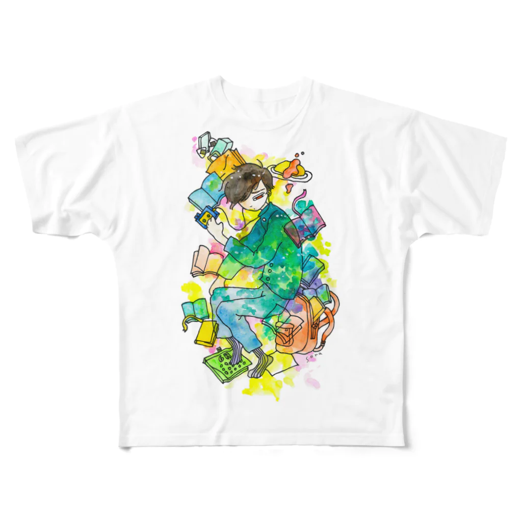soraのちょこさんと本 All-Over Print T-Shirt